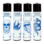 Clipper Aansteker - Tattoo Delft Blue       4 stuks, Verzenden