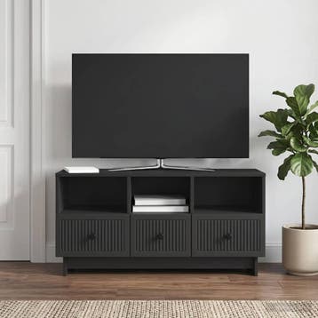vidaXL TV Kast met lade Zwart 102 x 34,5 x 50 cm Bewerkt, Verzenden, Nieuw
