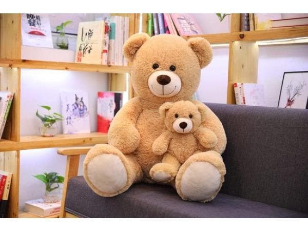 Veiling - iBello knuffel beer met baby 80 cm, Enfants & Bébés, Jouets | Peluches