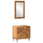 vidaXL Badkamerkast set Wandgemonteerd 2 pcs Massief Mango, Verzenden, Nieuw