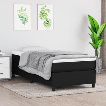 vidaXL Boxspring bed 90x200 cm stof zwart, Huis en Inrichting, Verzenden, Nieuw