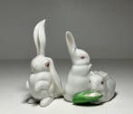 Herend - Beeldje - Set of 2 Herend Bunnies (2) - Porselein