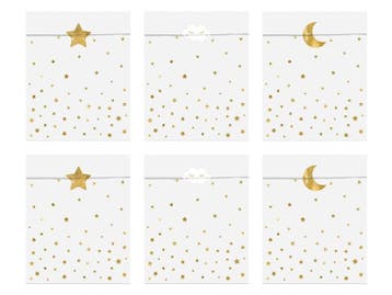 Uitdeelzakjes Little Star 14cm 6st, Verzenden