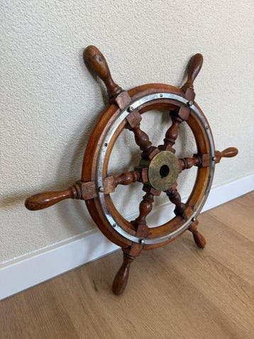 scheeps stuur - Hout - Prachtig stuurwiel, Antiek en Kunst