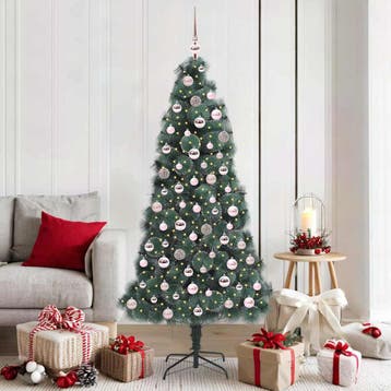 vidaXL Kunst kerstboom met verlichting en ballen set Groen, Diversen, Kerst, Verzenden, Nieuw