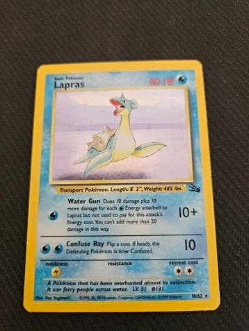 Pokémon - 7 Card - Lapras, Seel, Arbok, Tortank, Dracaufeu,