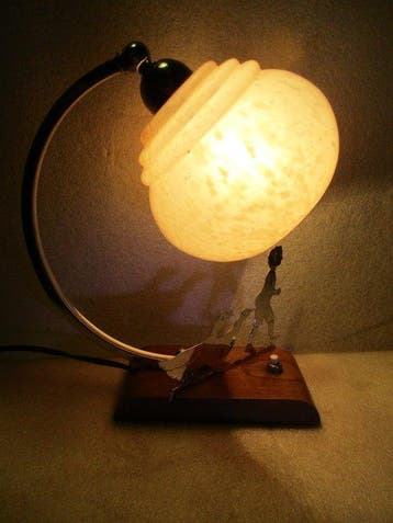 Lamp - Art Deco. Verstelbare bureaulamp. Chromen metaal