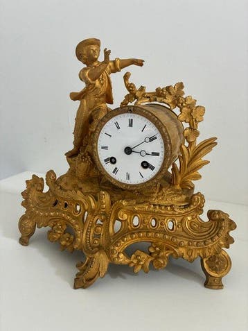 Figurale pendule - Antiek Zinklegering - 1850-1900 - Ph.