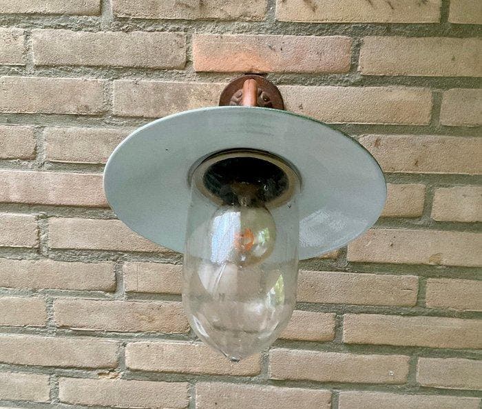 Ornement de lampe - Verre, Cuivre - version col de cygne, Antiquités & Art, Antiquités | Éclairage