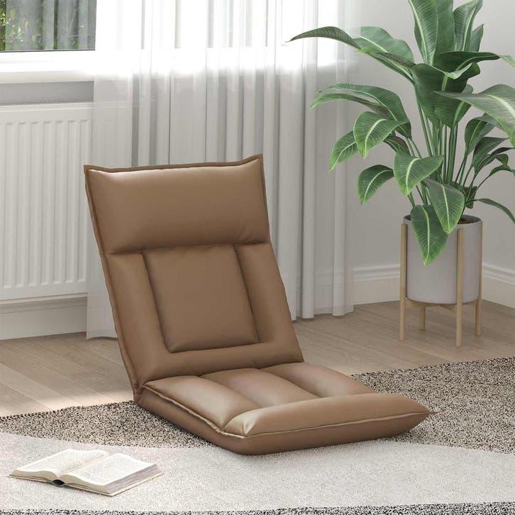 vidaXL Verstelbare vloostoel Cappuccino Kunstleer, Maison & Meubles, Chaises, Envoi