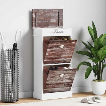 vidaXL Schoenenkast 50x28x98 cm paulowniahout bruin, Huis en Inrichting, Kasten | Schoenenkasten, Verzenden, Nieuw