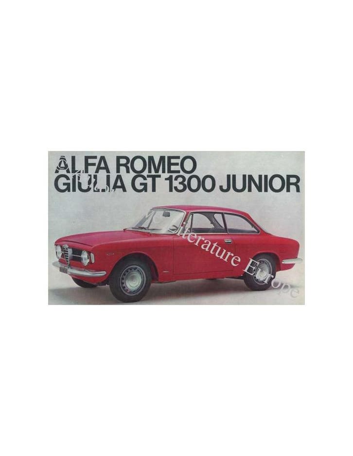 1966 ALFA ROMEO GIULIA GT 1300 JUNIOR BROCHURE ITALIAANS, Livres, Autos | Brochures & Magazines, Enlèvement ou Envoi