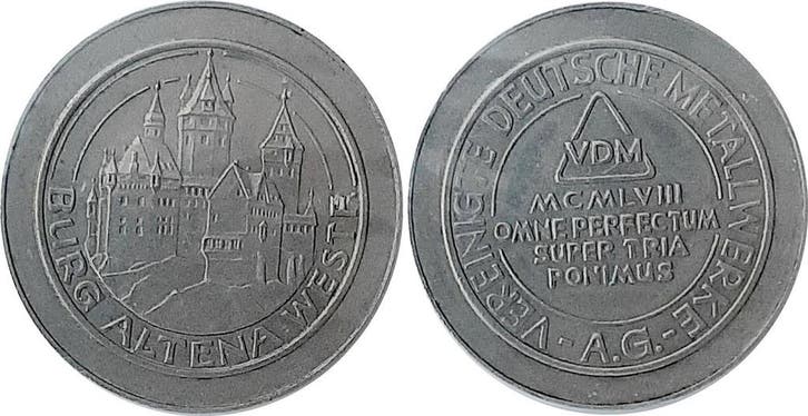 2 Mark 1958 Duitsland Vdm Automaten-probe 2 Dm mit Randin..., Timbres & Monnaies, Monnaies | Europe | Monnaies non-euro, Envoi