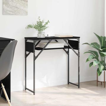 vidaXL Consoltabel Zwart Eiken Bewerkt hout 75x30x75cm, Huis en Inrichting, Verzenden, Nieuw