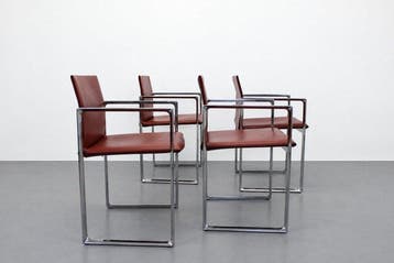 Cassina - Piero Lissoni - Stoel (4) - Eve 184 - Staal, Leder