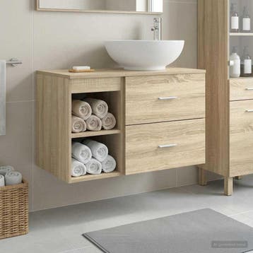 vidaXL Badkamermeubel Set 2 st Sonoma Eiken Bewerkt hout, Verzenden