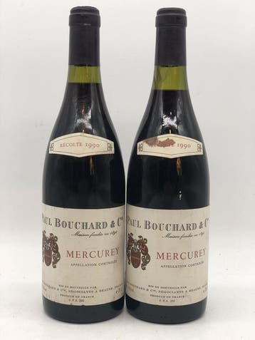 2 x 75cl Mercurey Paul Bouchard 1990 (Bourgogne, rood), Ophalen of Verzenden, Nieuw, Frankrijk, Rode wijn