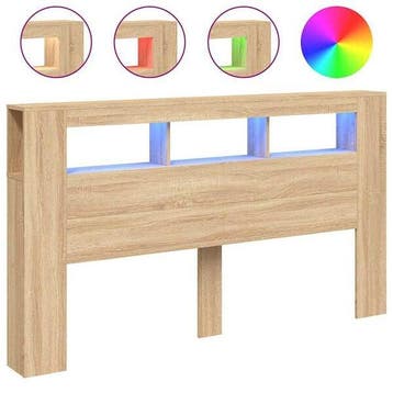 Tete de lit LED 180cm chene sonoma : seconde chance a -41%, Verzenden, 180 cm, Modern