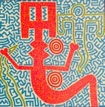 Keith Haring - “Exhibition graphic, blue”. - 90 x 60 cm.