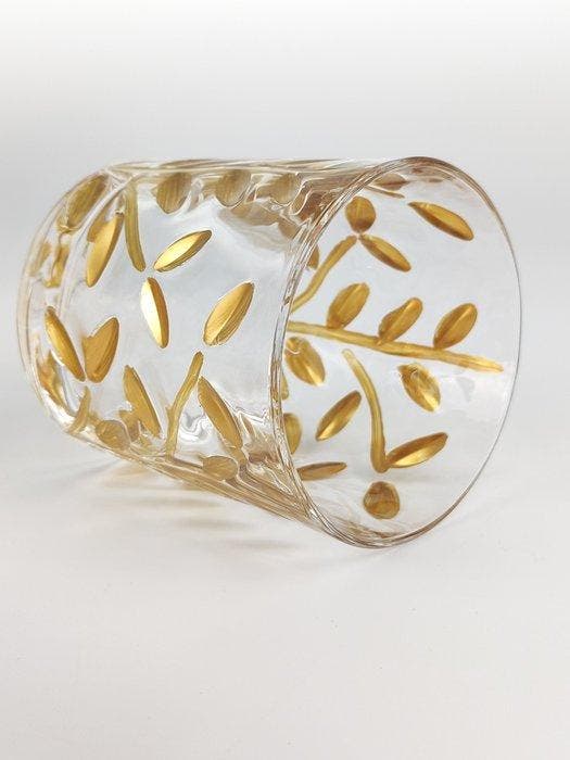 Secoloventesimo - Drinkservies (6) - Bladeren gouden glas -, Antiquités & Art, Antiquités | Meubles | Tables