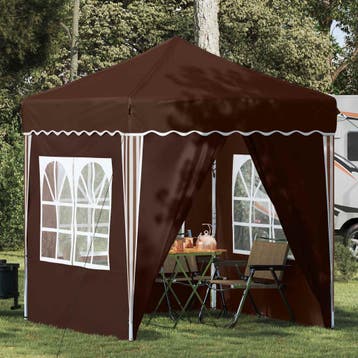 vidaXL Pop-up Feesttent 195 x 195 x 245 cm Bruin Oxford Stof, Verzenden