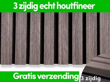 3 zijdig akoestische wandpanelen - akupanel - Donker Walnoot, Ophalen of Verzenden, Nieuw
