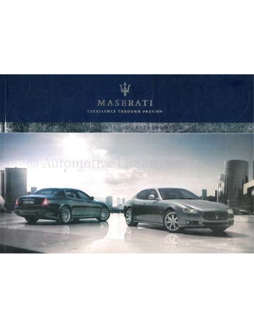 2009 MASERATI QUATTROPORTE (S) INSTRUCTIEBOEKJE ENGELS