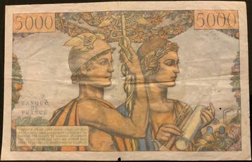 Frankrijk. - 5000 Francs - 1953 - Pick 131c (Zonder
