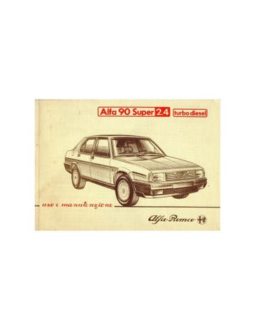 1986 ALFA ROMEO 90 2.4 TURBO DIESEL INSTRUCTIEBOEKJE ITALI.., Ophalen of Verzenden