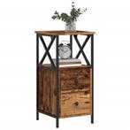 vidaXL Nachtkastjes 2 st 34x35,5x70 cm bewerkt hout oud, Verzenden, Nieuw