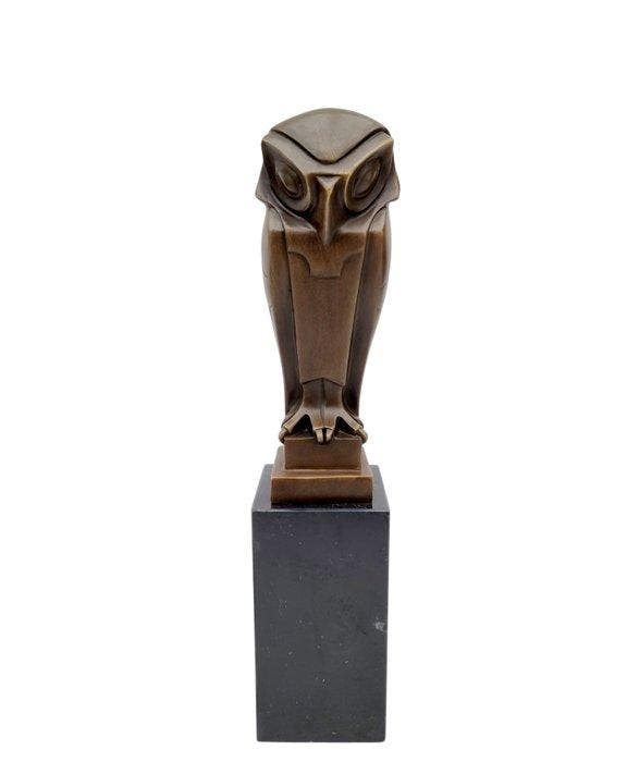 Beeldje - Owl in art deco stijl - Brons, Marmer, Antiek en Kunst, Curiosa en Brocante