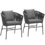 tectake Stoelset Valeiras in rope-design, dikke kussens, 60x, Tuin en Terras, Verzenden, Nieuw
