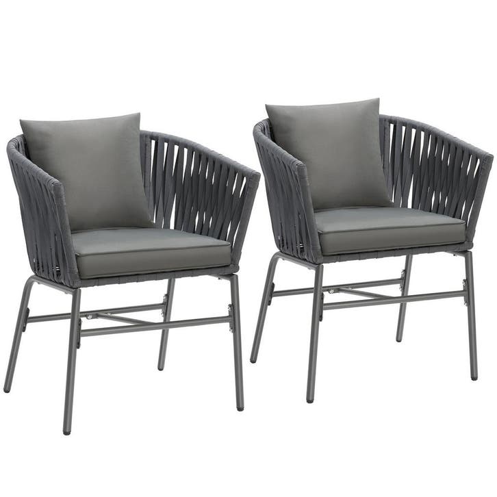 tectake Stoelset Valeiras in rope-design, dikke kussens, 60x, Jardin & Terrasse, Jardin & Terrasse Autre, Envoi