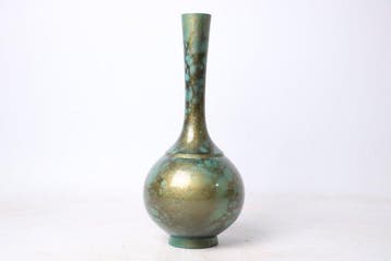 Vase - Bronze - Japon - Patine Turquoise Or (Sans prix de