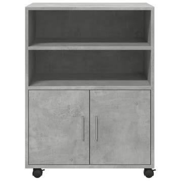 vidaXL Rolkast 60x48x81 cm bewerkt hout betongrijs, Huis en Inrichting, Verzenden, Nieuw