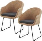 2dekans | Juskys – Cody Rotan Tuinstoelen Set van 2 – 59 x, Tuin en Terras, Ophalen of Verzenden, Nieuw