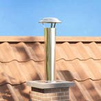 vidaXL Schoorsteen Hoofdverlenging Zilver 24 x 24 x 50 cm, Huis en Inrichting, Kachels, Verzenden, Nieuw