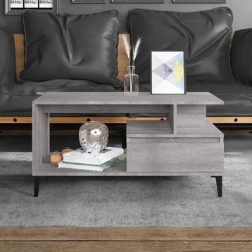 vidaXL Salontafel 90x49x45 cm bewerkt hout grijs sonoma, Verzenden