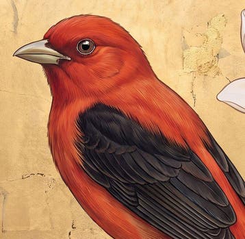 Kleury.art - [XL Canvas] Scarlet Tanager on Magnolia