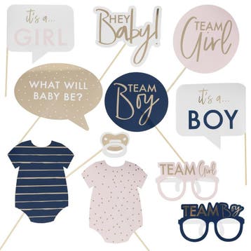 Gender Reveal Photobooth Props 10st, Verzenden, Nieuw