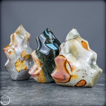 Natuurlijke Polychrom-Jaspis-vlammen– natuurkunst in