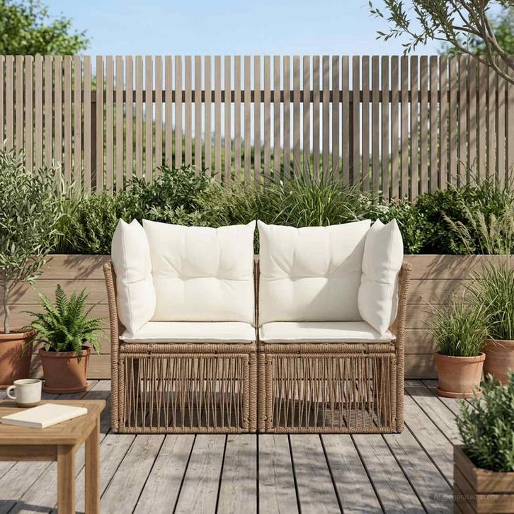 vidaXL Tuin Sofa 2-Aantal zitplaatsen Beige poly rattan, Tuin en Terras, Tuinsets en Loungesets, Nieuw, Verzenden