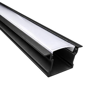 LED Strip Profiel Inbouw | 3 Meter uit één stuk | Zwart | 1, Verzenden, Nieuw