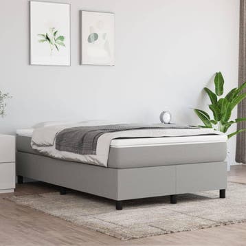vidaXL Boxspring bed 120x200 cm stof lichtgrijs, Huis en Inrichting, Slaapkamer | Bedden, Verzenden, Nieuw