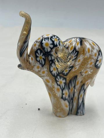 Beeldje - Campanella Livio elefante in murrine Arlecchino, Antiek en Kunst