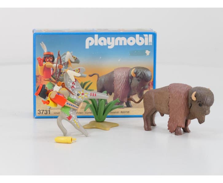Playmobil 3731 A Western indiaan met bison OVP #9535, Hobby en Vrije tijd, Modelbouw | Overige, Gebruikt, Ophalen of Verzenden