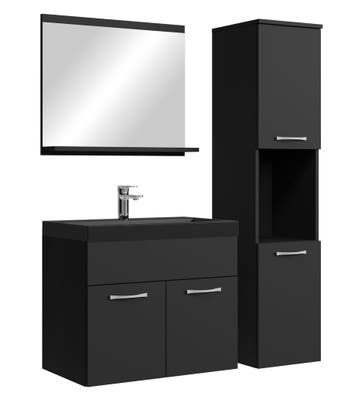 Badkamermeubel Set Montreal 60 x 35 cm Mat Zwart Badmeubel, Verzenden, Nieuw