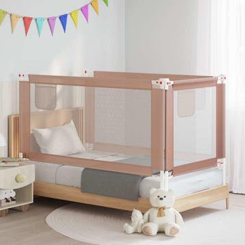 vidaXL Bedhekje peuter 160x25 cm stof taupe, Verzenden