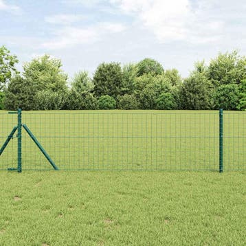 vidaXL ingegraven hekpalen 52 st Groen Gepoedercoat staal, Verzenden, Nieuw