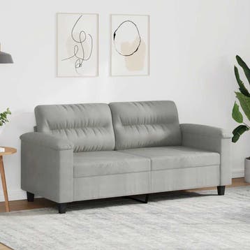vidaXL Tweezitsbank / zetel 140 cm microvezelstof lichtgrijs, Verzenden, Nieuw